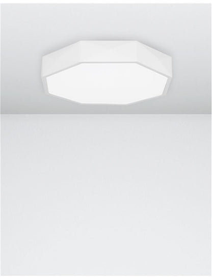 Plafoniera EBEN Sandy White Aluminium Matt White Acrylic Diffuser Led 24W Diam: 40 cm Nova Luce