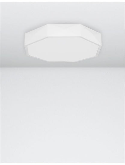 Plafoniera EBEN Sandy White Aluminium Matt White Acrylic Diffuser Led 24W Diam: 40 cm Nova Luce