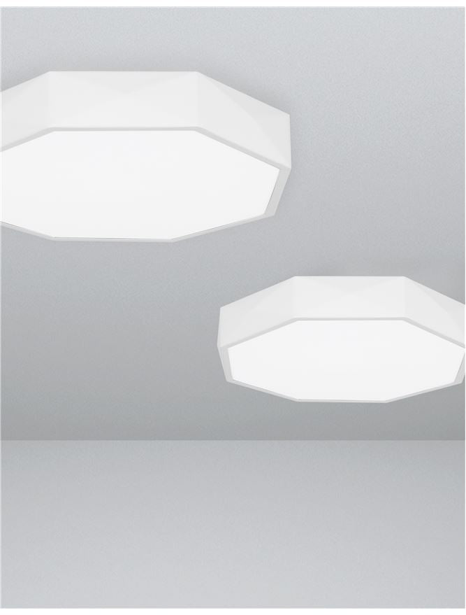 Plafoniera EBEN Sandy White Aluminium Matt White Acrylic Diffuser Led 24W Diam: 40 cm Nova Luce