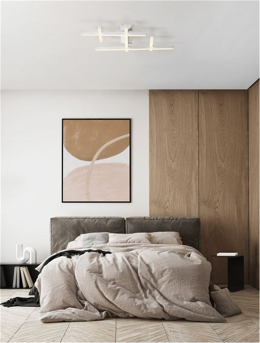 Plafoniera PACE Triac Dimmable Sandy White Aluminium & Acrylic LED 42W 3000K Dim: 58X41 cm Nova Luce