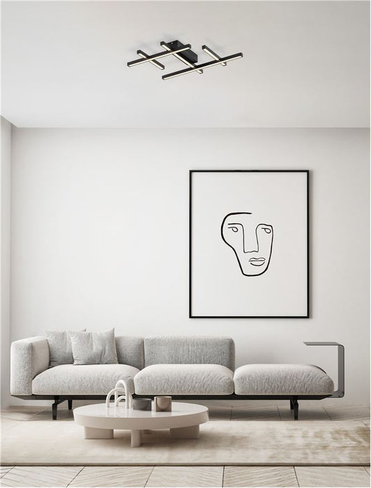 Plafoniera PACE Triac Dimmable Sandy Black Aluminium & Acrylic LED 42W 3000K Dim: 58X41 cm Nova Luce