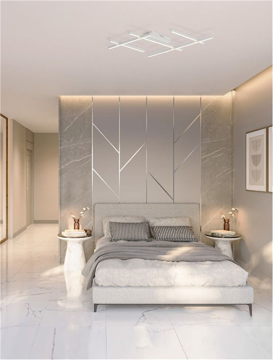 Plafoniera PACE Triac Dimmable Sandy White Aluminium & Acrylic LED 63W 3000K Dim: 80X62 cm Nova Luce