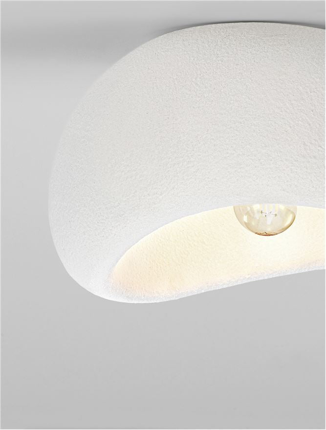 Plafoniera LEFKO Sandy White Polyurethane & Resin LED 1X12W E27 Dim: 40X32 cm  Nova Luce