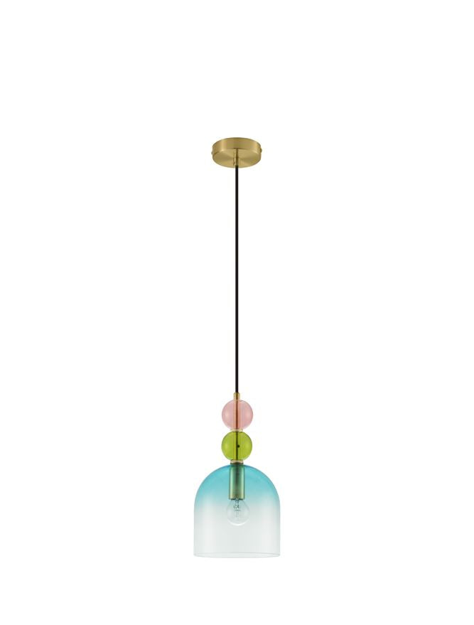 Lampa suspendata MURANO Light Green Blue & Pink Glass NOVA LUCE