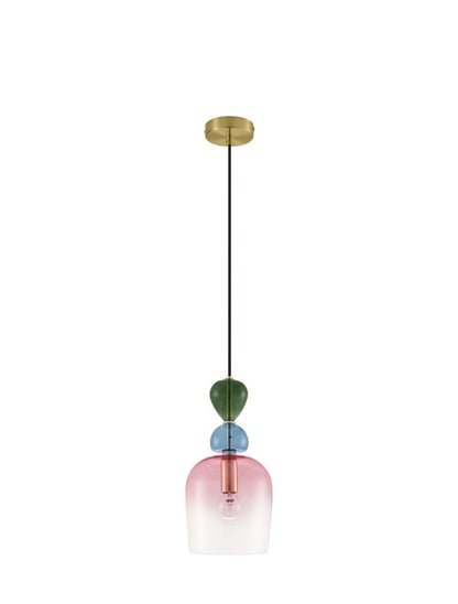 Lampa suspendata MURANO Dark Green Blue Grey & Pink Glass NOVA LUCE