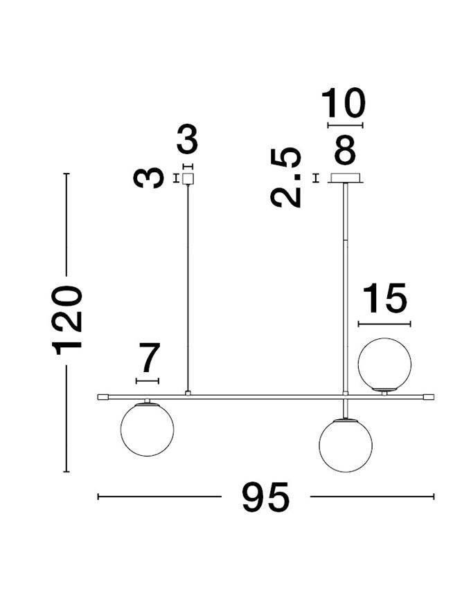 Lampa suspendata GIT 3 G9 2x5 NOVA LUCE