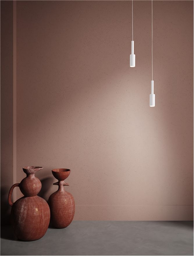 Lampa suspendata JOY Sandy White Aluminium LED 7W NOVA LUCE