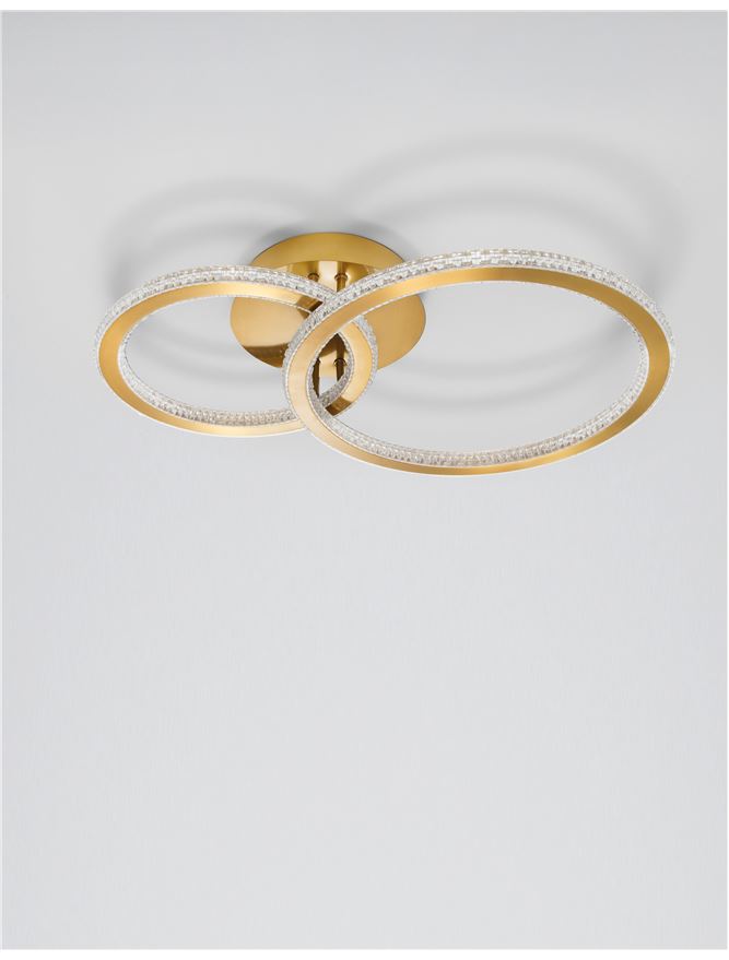 Plafoniera CILION Brass Gold Aluminium & Acrylic Led 48W Dim: 70X40 cm Nova Luce