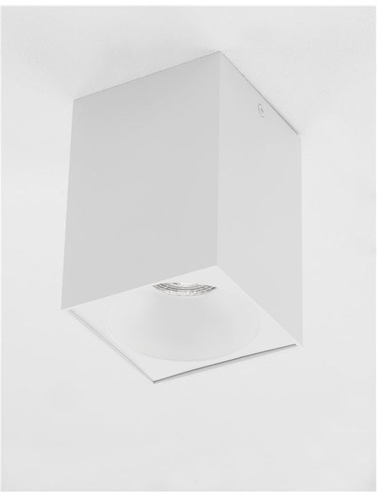 Plafoniera NIDO Sandy White Aluminium 1X10W Dim: 9.5X9.5 cm Nova Luce