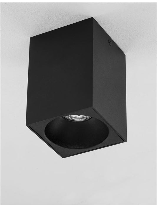 Plafoniera NIDO Sandy Black Aluminium 1X10W Dim: 9.5X9.5 cm Nova Luce