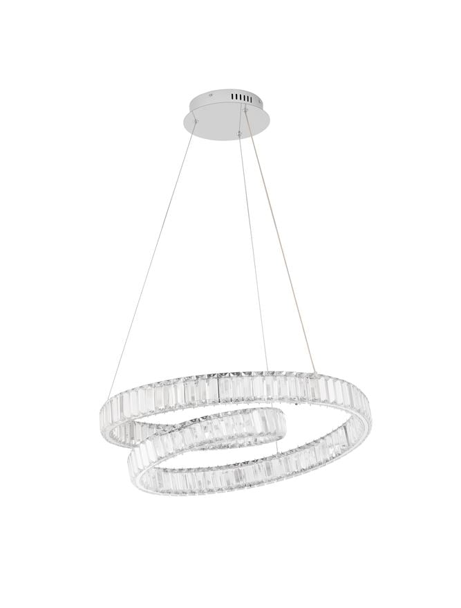 Lampa suspendata CONCETO Chrome Metal & Crystal 4070Lm NOVA LUCE