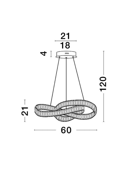 Lampa suspendata CONCETO Gold Metal & Crystal 4075.27Lm NOVA LUCE