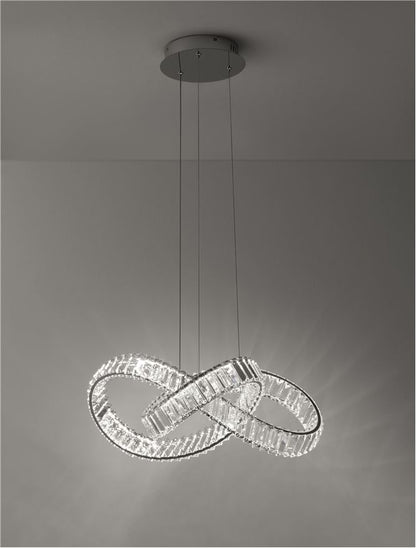 Lampa suspendata CONCETO Chrome Metal & Crystal 4075.27Lm NOVA LUCE