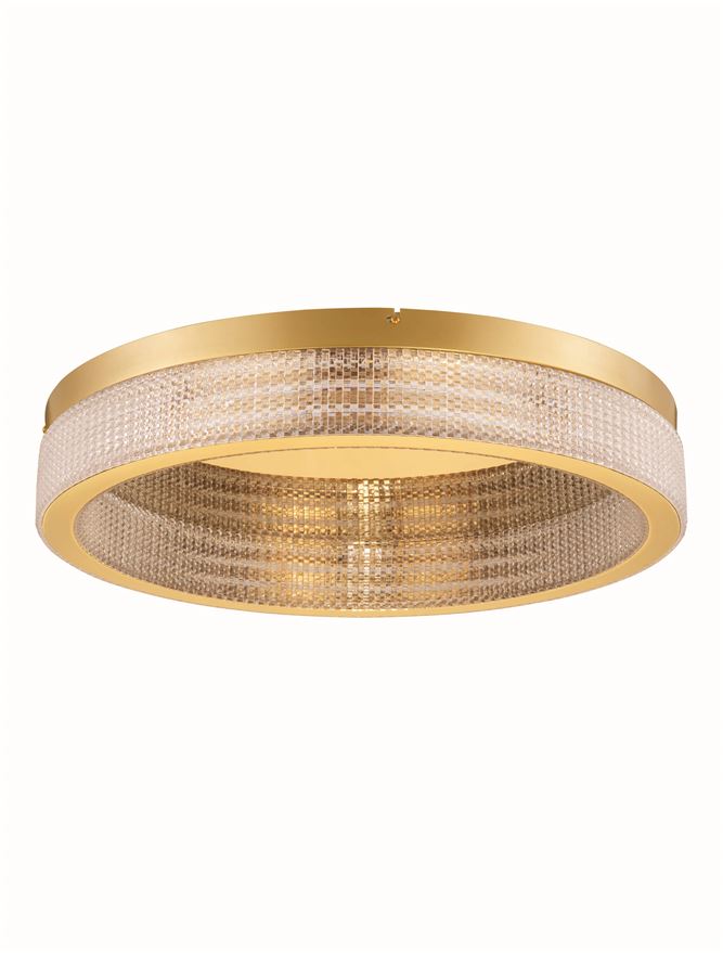 Plafoniera KLEPSIDRA Triac Dimmable Platinum Gold Stainless Steel, Aluminium & Acrylic LED 70W 3000K Diam: 61 cm  Nova Luce