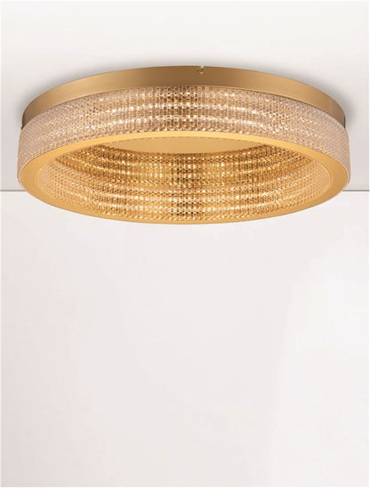 Plafoniera KLEPSIDRA Triac Dimmable Platinum Gold Stainless Steel, Aluminium & Acrylic LED 70W 3000K Diam: 61 cm  Nova Luce