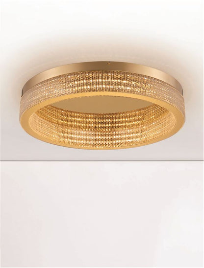 Plafoniera KLEPSIDRA Triac Dimmable Platinum Gold Stainless Steel, Aluminium & Acrylic LED 70W 3000K Diam: 61 cm  Nova Luce