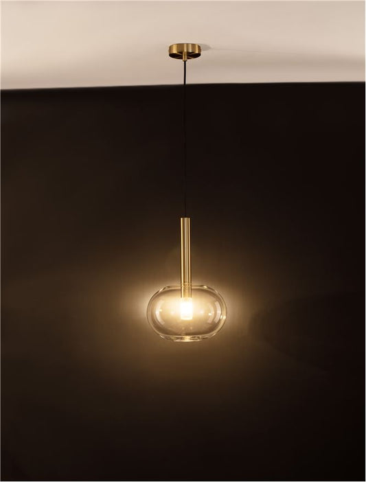 Lampa suspendata AMELIA ROUND 1 GOLD D24 NOVA LUCE