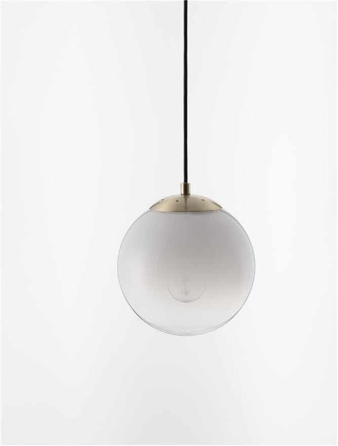 Lampa suspendata VITA D20 Brass Gold Metal Gradient White Glass NOVA LUCE