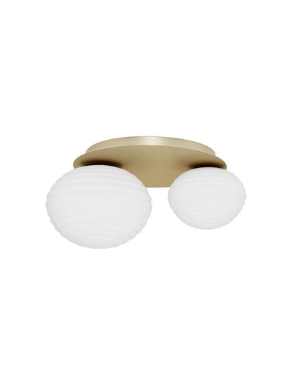 Plafoniera ALLEN Matt Gold Metal & Milky White Structured Glass 1X5W E14 + 1X12W E27 Dim: 45X35 cm Nova Luce