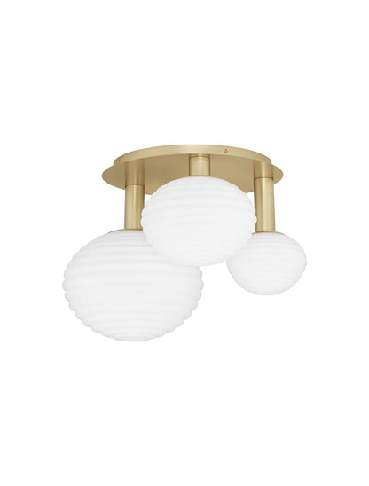 Plafoniera ALLEN Matt Gold Metal & Milky White Structured Glass 1X5W E14 + 2X12W E27 Dim: 53.5X48 cm Nova Luce