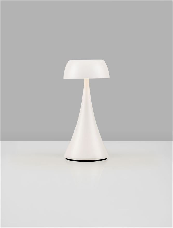 Lampa de masa portabila YCRO, alb nisipiu, LED 2Watt 3.7Volt 60Lm IP54 3000K Switch On/Off USB Wire D:8 H:17.5 cm