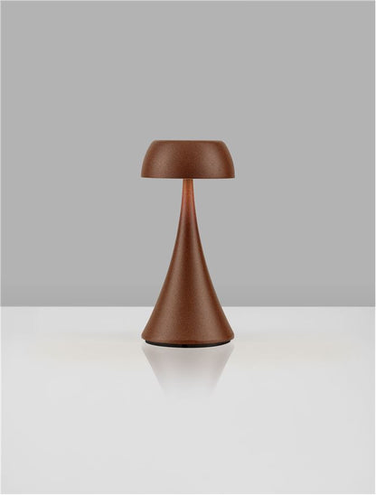 Lampa de masa portabila YCRO, rust, LED 2Watt 3.7Volt 60Lm IP54 3000K Switch On/Off USB Wire D:8 H:17.5 cm