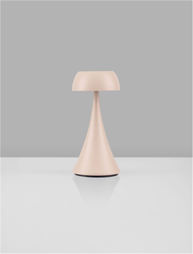 Lampa de masa portabila YCRO, crem, LED 2Watt 3.7Volt 60Lm IP54 3000K Switch On/Off USB Wire D:8 H:17.5 cm