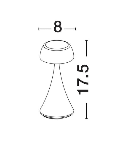 Lampa de masa portabila YCRO, crem, LED 2Watt 3.7Volt 60Lm IP54 3000K Switch On/Off USB Wire D:8 H:17.5 cm