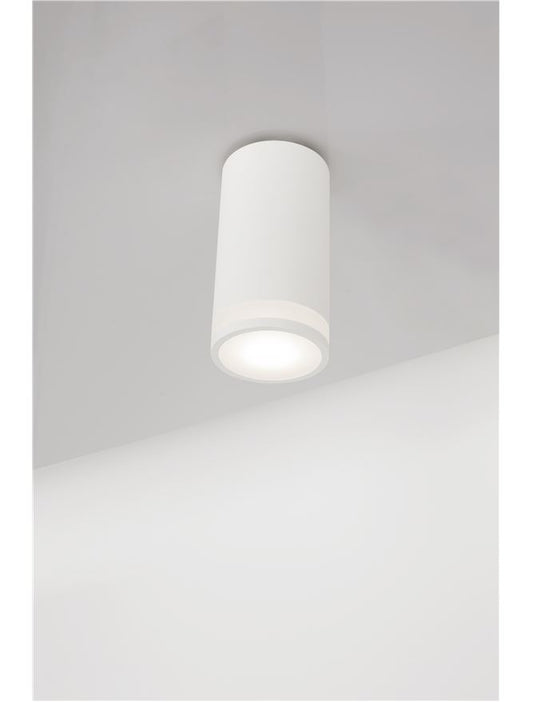 Plafoniera ESCA Sandy White Aluminium 1X10W Diam: 6 cm H. 11.5 cm Nova Luce