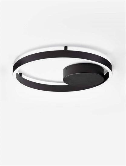 Plafoniera HEDRA Triac Dimmable Sandy Black Metal, Aluminium & Acrylic LED 40W 3000K Diam: 40 cm  Nova Luce