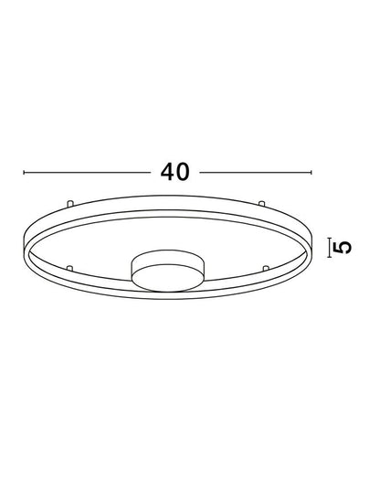 Plafoniera HEDRA Triac Dimmable Sandy Black Metal, Aluminium & Acrylic LED 40W 3000K Diam: 40 cm  Nova Luce