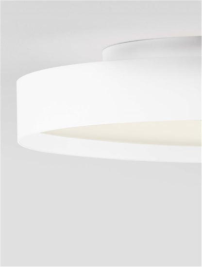 Plafoniera ROI Triac Dimmable Sandy White Metal, Aluminium & Acrylic LED 37W 2700+3000K Diam: 40 cm  Nova Luce