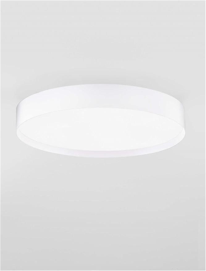 Plafoniera ROI Triac Dimmable Sandy White Metal, Aluminium & Acrylic LED 37W 2700+3000K Diam: 40 cm  Nova Luce