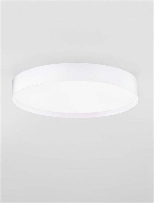 Plafoniera ROI Triac Dimmable Sandy White Metal, Aluminium & Acrylic LED 37W 2700+3000K Diam: 40 cm  Nova Luce