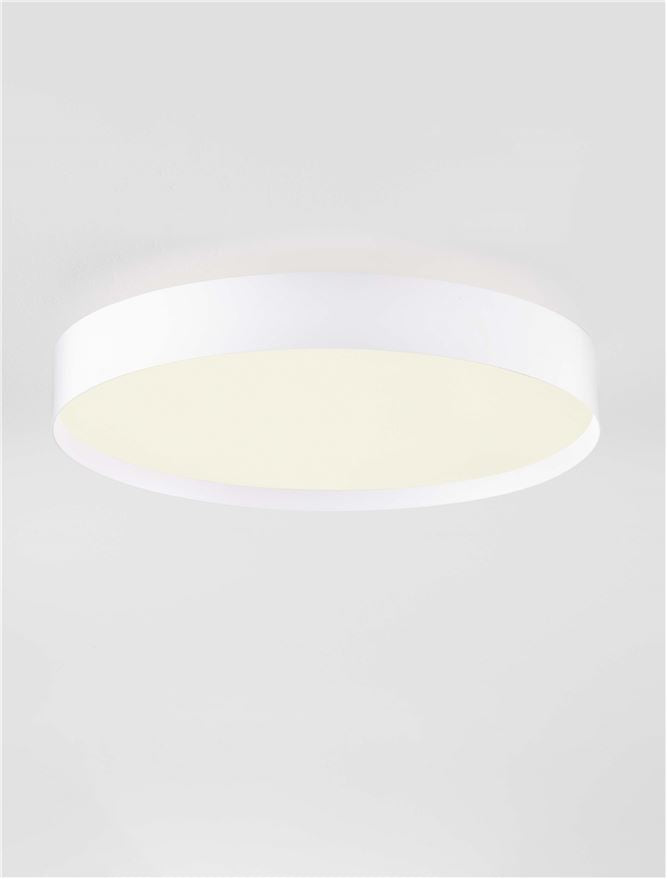 Plafoniera ROI Triac Dimmable Sandy White Metal, Aluminium & Acrylic LED 37W 2700+3000K Diam: 40 cm  Nova Luce