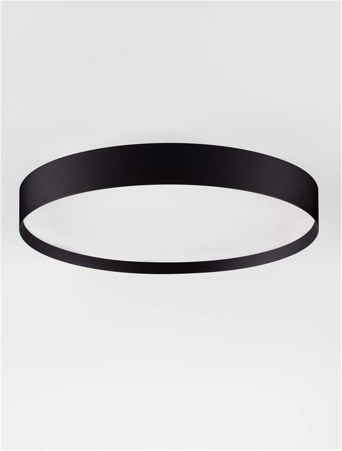 Plafoniera ROI Triac Dimmable Sandy Black Metal, Aluminium & Acrylic LED 37W 2700+3000K Diam: 40 cm  Nova Luce