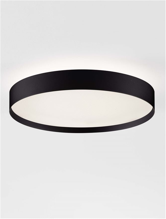 Plafoniera ROI Triac Dimmable Sandy Black Metal, Aluminium & Acrylic LED 37W 2700+3000K Diam: 40 cm  Nova Luce