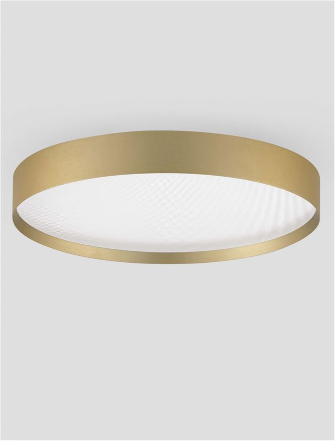 Plafoniera ROI Triac Dimmable Brushed Gold Metal, Aluminium & Acrylic LED 37W 2700+3000K Diam: 40 cm  Nova Luce