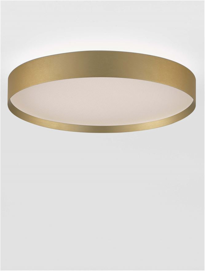 Plafoniera ROI Triac Dimmable Brushed Gold Metal, Aluminium & Acrylic LED 37W 2700+3000K Diam: 40 cm  Nova Luce