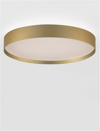 Plafoniera ROI Triac Dimmable Brushed Gold Metal, Aluminium & Acrylic LED 37W 2700+3000K Diam: 40 cm  Nova Luce