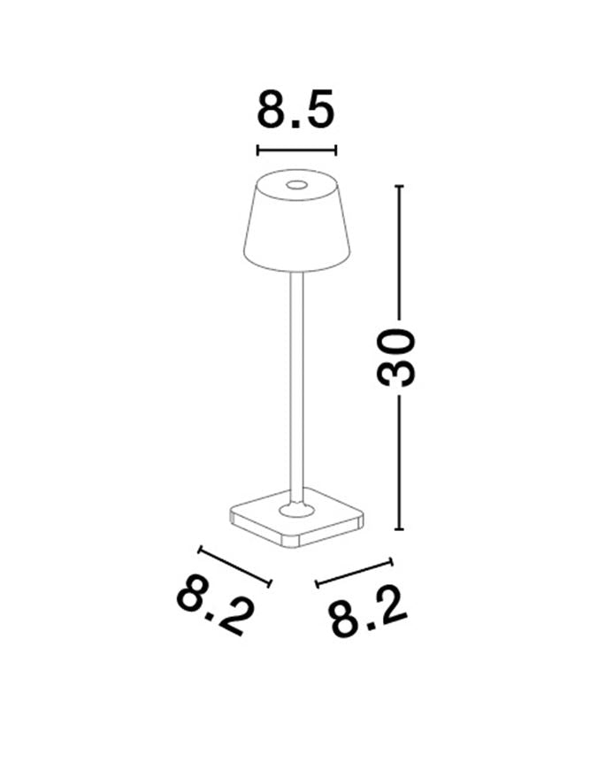 Lampa de masa portabila DECK, sandy black, 1.5W, IP 54 H 30 cm, Nova Luce