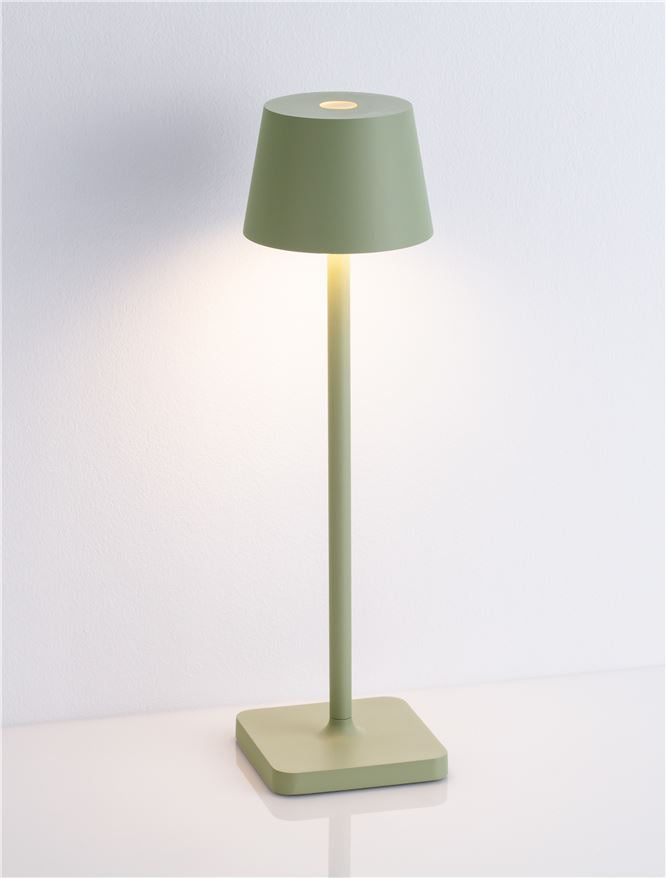 Lampa de masa portabila DECK, sandy olive green, 1.5W, IP 54 H 30 cm, Nova Luce