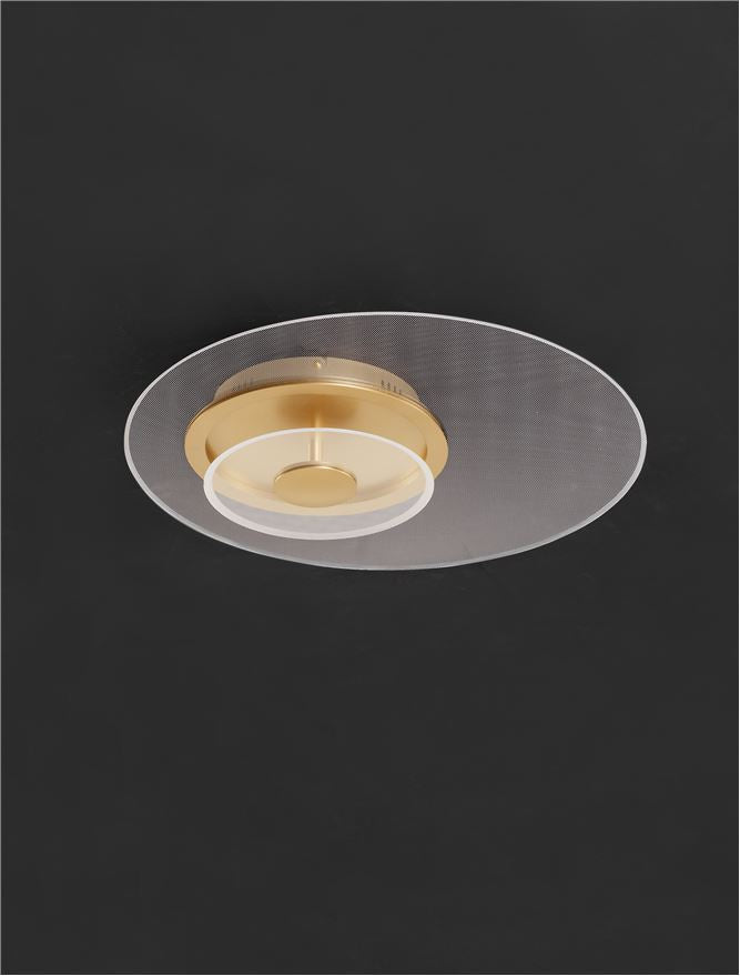 Plafoniera COPO Brass Gold Aluminium & Acrylic LED 29W Diam: 50 cm Nova Luce