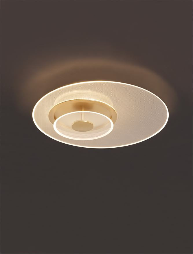 Plafoniera COPO Brass Gold Aluminium & Acrylic LED 29W Diam: 50 cm Nova Luce