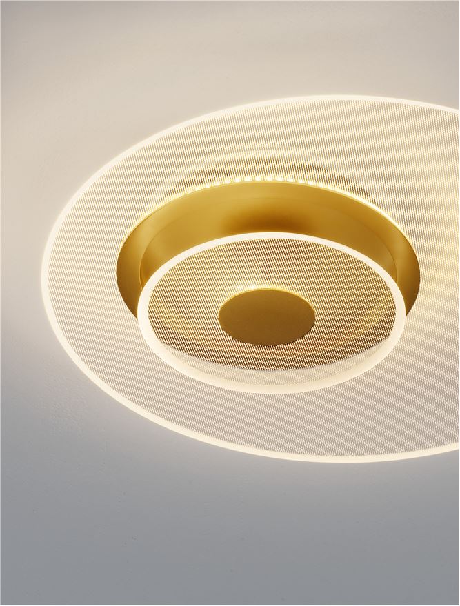 Plafoniera COPO Brass Gold Aluminium & Acrylic LED 29W Diam: 50 cm Nova Luce