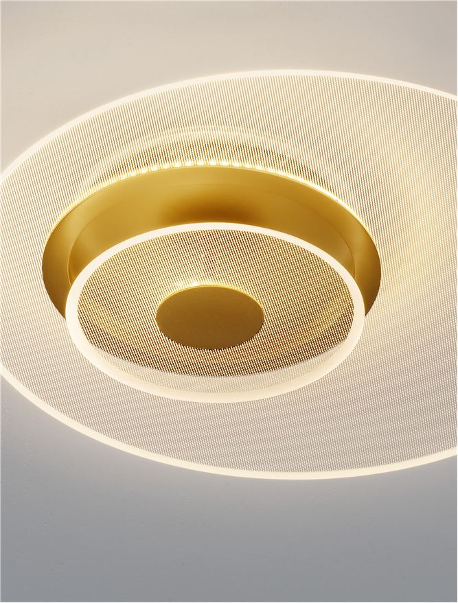 Plafoniera COPO Brass Gold Aluminium & Acrylic LED 29W Diam: 50 cm Nova Luce