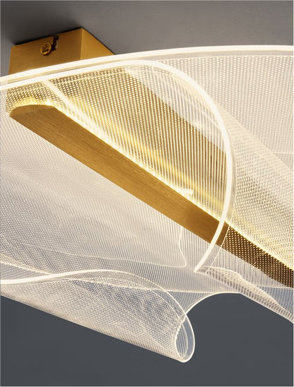 Plafoniera VALENTIN Brass Gold Aluminium & Acrylic LED 20W 3000K  Dim: 45X55 cm  Nova Luce