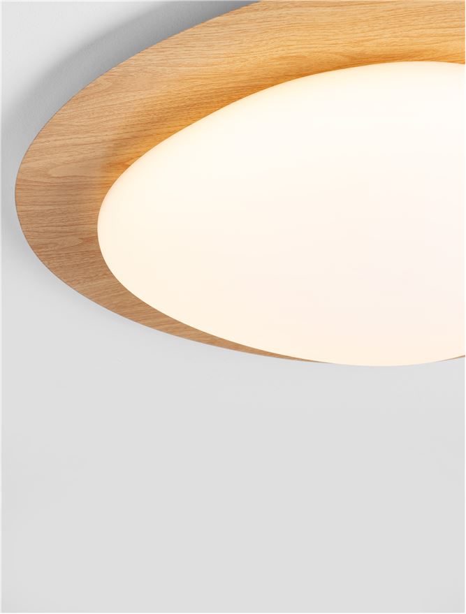 Plafoniera NIMBUS Wood Color Aluminium & Acrylic LED 29W 3000K Dim: 57X51 cm  Nova Luce