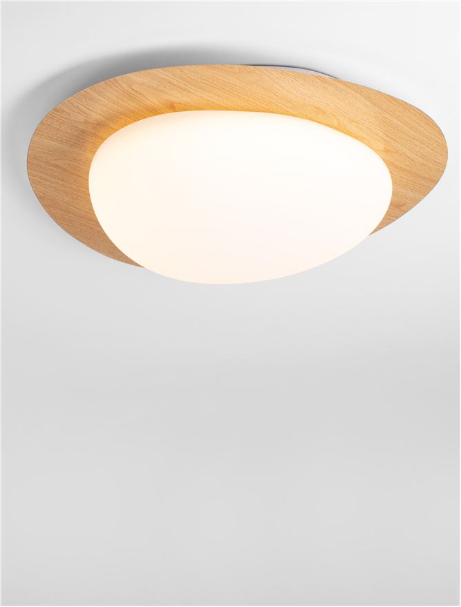 Plafoniera NIMBUS Wood Color Aluminium & Acrylic LED 29W 3000K Dim: 57X51 cm  Nova Luce