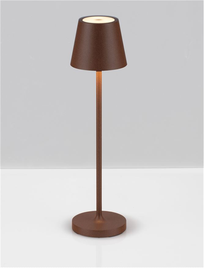 Lampa de masa portabila PETIT, rust brown, 2W, IP 54 H 28 cm, Nova Luce